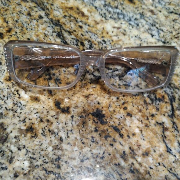 Versace Mod.4041-B 54-17-130 Brown Rectangular Eyeglasses Crystal Medusa Temple - Picture 10 of 12